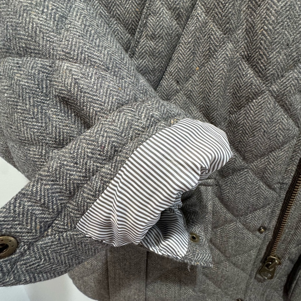 Jos. A. Bank 1905 Collection Gray Zip  Herringbone Quilted Barn Coat Men M - Picture 11 of 16